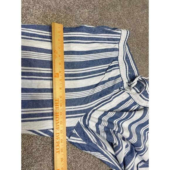 Old navy Womens wide leg pin striped pull on pants sz X-Large linen blend - Picture 6 of 12